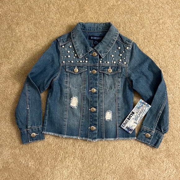Blue Spice Denim Pearls Distressed Jean 